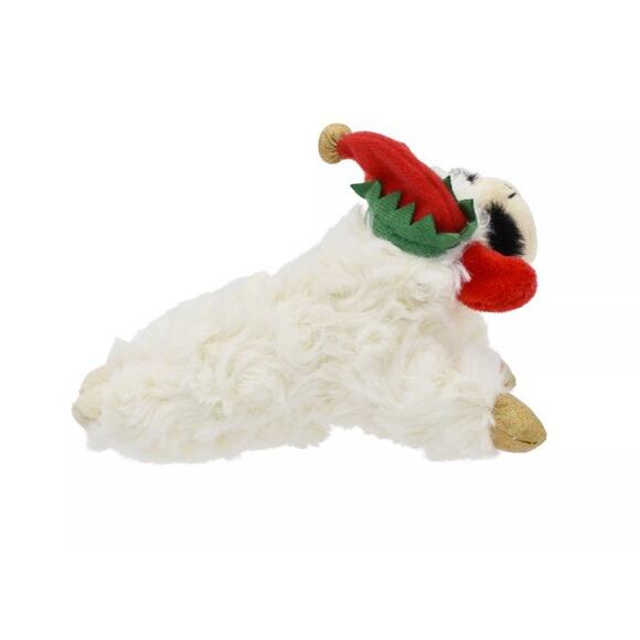 Lamb Chop Small 6 in Plush Dog Toy Holiday Elf Hat Squeaky Crinkle Toss‎ New - Picture 2 of 2